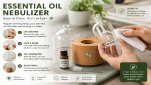 Cleaning an essential oil nebulizer to maintain optimal performance and longevity