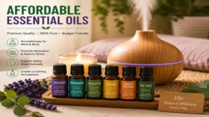 Affordable essential oils used for aromatherapy to support relaxation and daily wellness habits