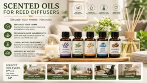 Scented oils for reed diffusers enhancing living spaces with lasting fragrance and stylish décor.