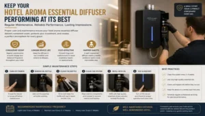 Maintaining a hotel aroma essential diffuser to ensure reliable performance and long-lasting fragrance.