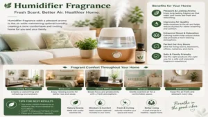 Humidifier fragrance providing a pleasant scent throughout the home
