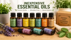 Inexpensive essential oils collection with popular scents for home use