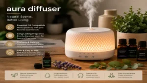 Aura diffuser with essential oils for a fresh and relaxing home fragrance
