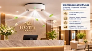 Premium commercial diffuser enhancing the guest experience in a luxury hotel lobby.