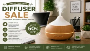 diffuser sale with a compact diffuser used to create a pleasant and refreshing office atmosphere