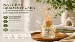 Natural reed diffuser serving as a stylish home décor accessory with lasting aroma