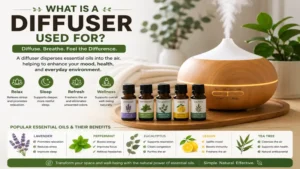 what is a diffuser used for with popular essential oils such as lavender, peppermint, and eucalyptus