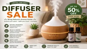 diffuser sale featuring a stylish diffuser for adding natural fragrance and ambiance to a living space