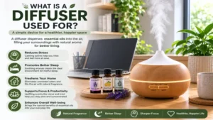 what is a diffuser used for in a home office to support a fresh, relaxing, and productive workspace