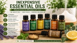Inexpensive essential oils featuring natural scents for affordable self-care