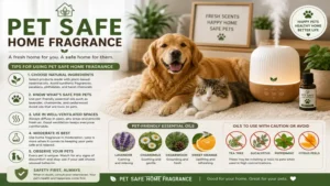 Pet safe home fragrance tips for maintaining a pleasant home environment without exposing pets to harmful chemicals.